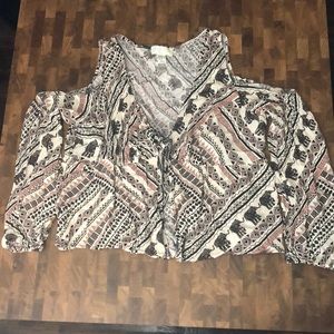 Cold Shoulder Elephant LongSleeve with Tie Infront